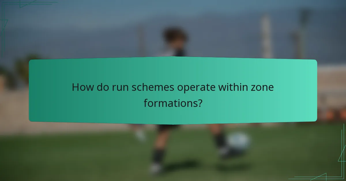 How do run schemes operate within zone formations?