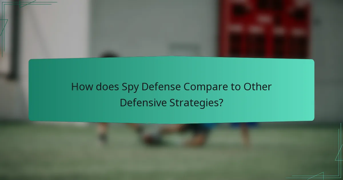 How does Spy Defense Compare to Other Defensive Strategies?
