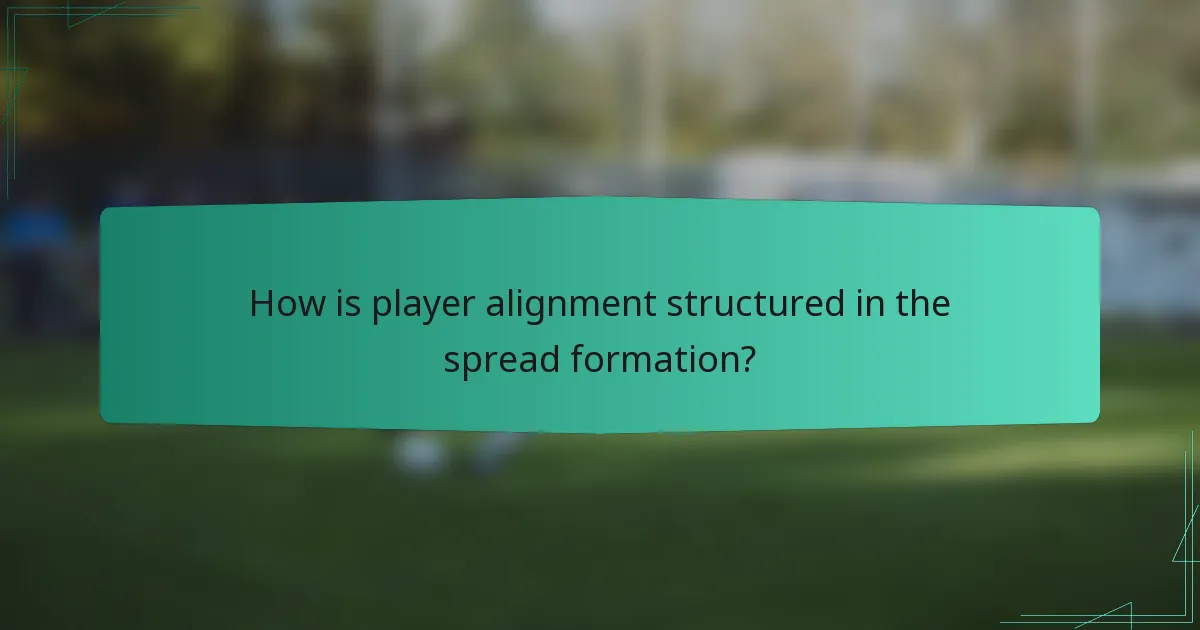 How is player alignment structured in the spread formation?