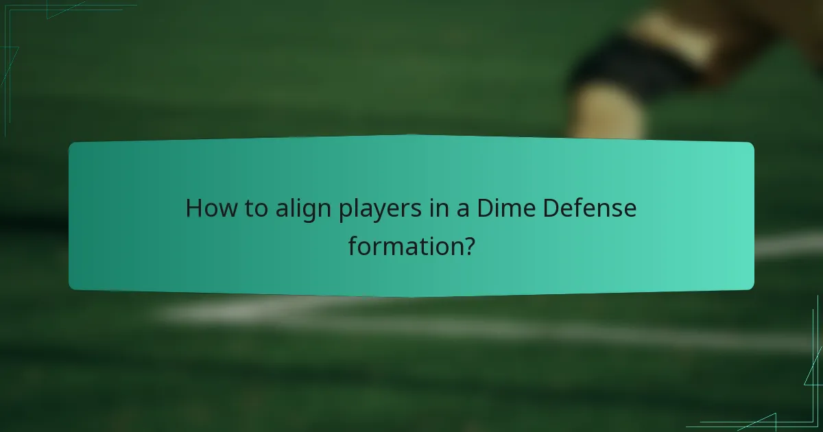 How to align players in a Dime Defense formation?