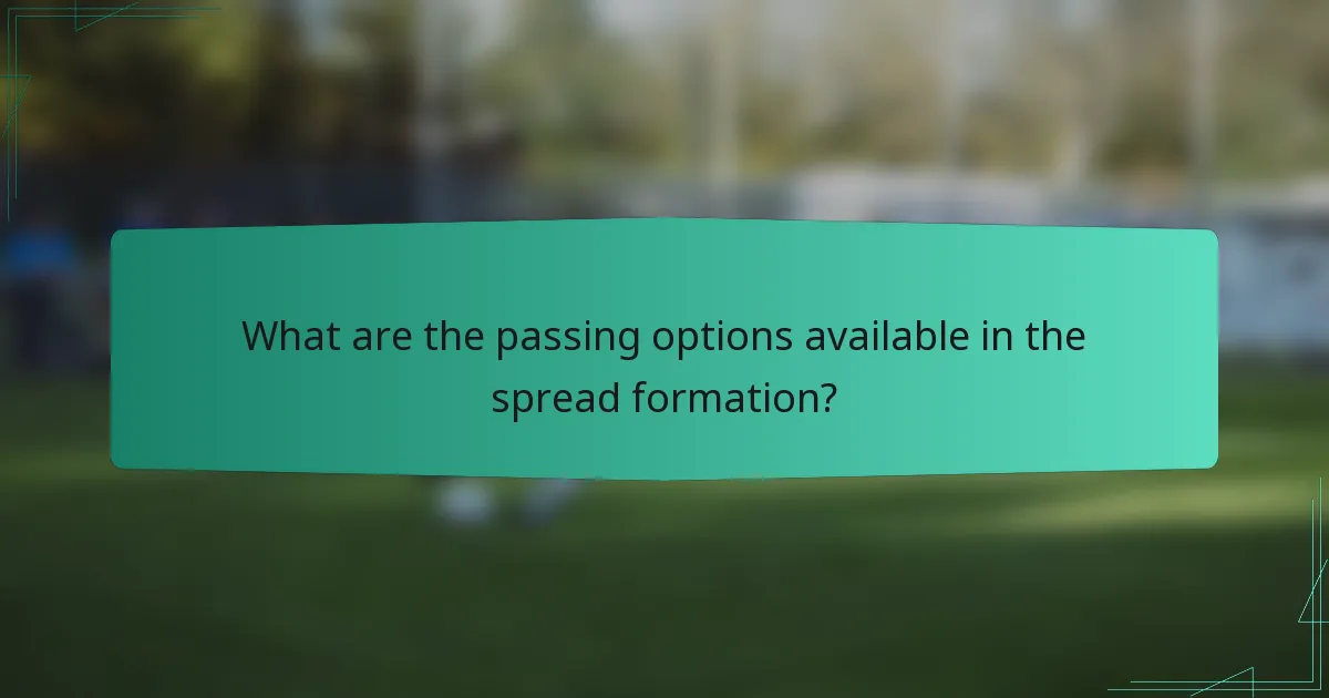 What are the passing options available in the spread formation?