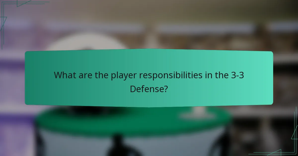 What are the player responsibilities in the 3-3 Defense?