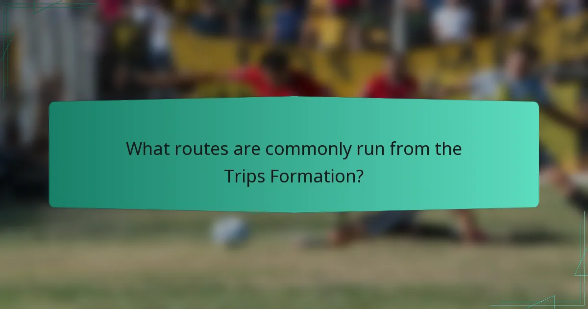 What routes are commonly run from the Trips Formation?